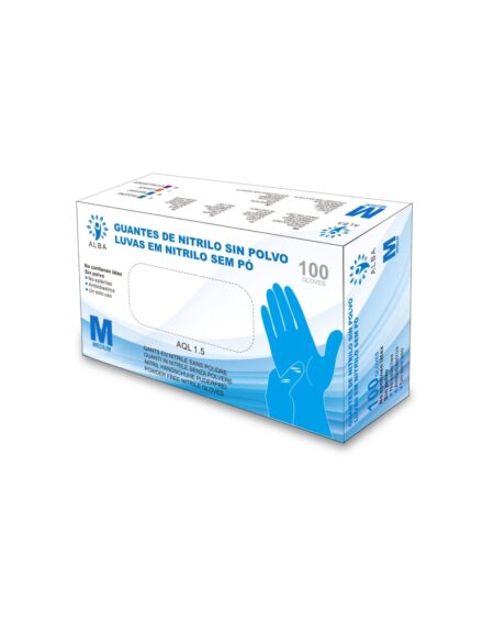 caja de guantes de nitrilo azul