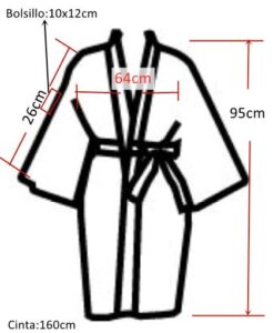 Medidas de Bata kimono